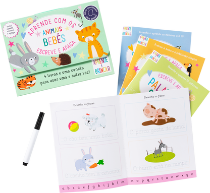 Aprende com os Animais Bebés - Escreve e Apaga